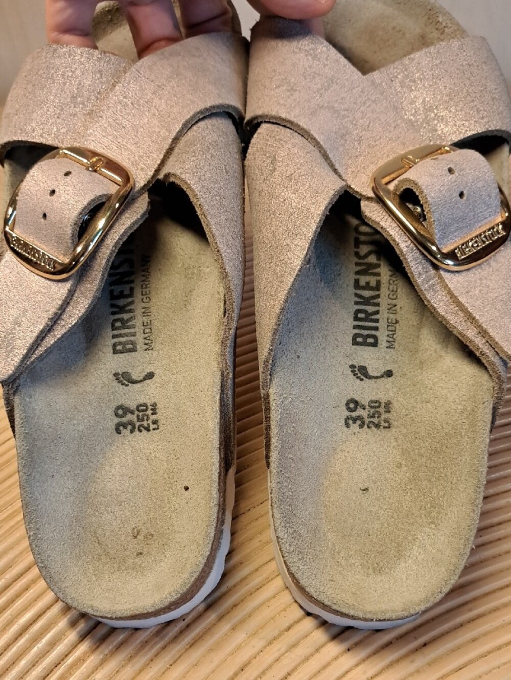 Birkenstock Sienna Big Buckle Rose Metallic Suede Sandals 39 US 9 - Picture 5 of 6
